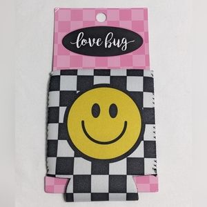 NEW Checkered Pattern Smile Can Cooler Koozie